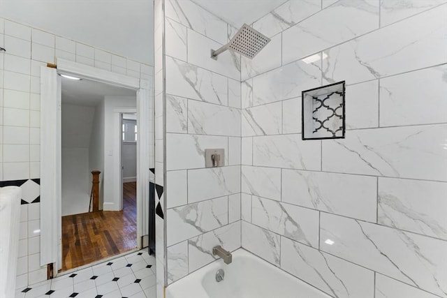 515 Front St, Weymouth, MA 02188 - bathroom with shower / bath combination and wood finished floors