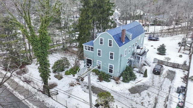 view of snowy aerial view