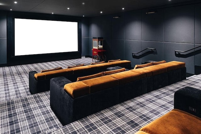 cinema featuring carpet floors