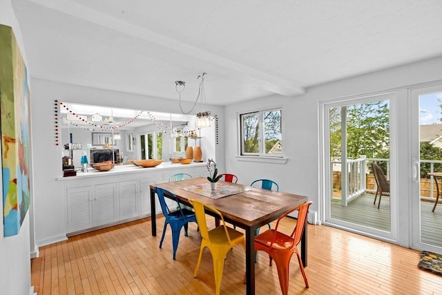 2 Cushing Lndg, Scituate, MA 02066 - dining room featuring light wood-style floors and beam ceiling