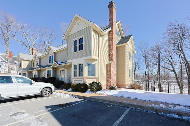 view of snow covered exterior