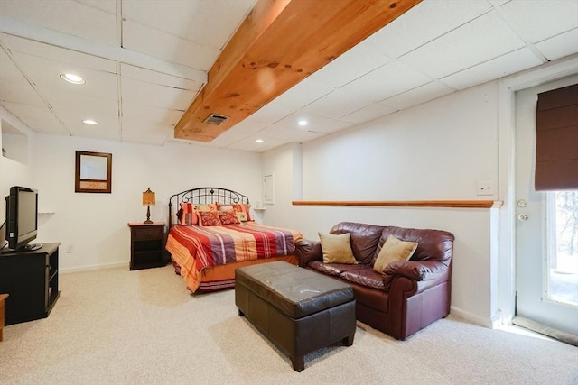 bedroom with carpet floors