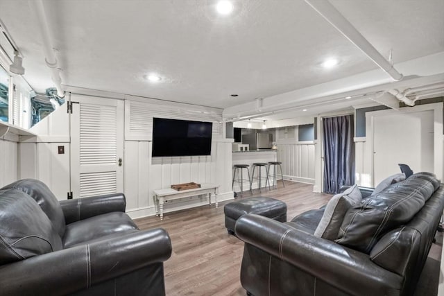 living room featuring hardwood / wood-style flooring