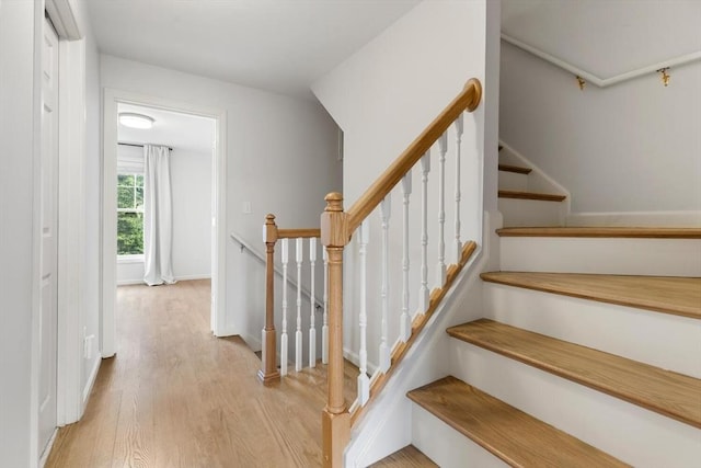 32 Pearl St Unit 32, Everett, MA 02149 - staircase featuring wood finished floors and baseboards