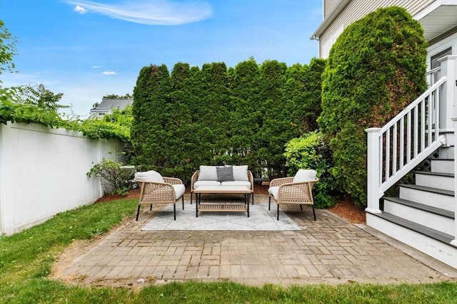 32 Pearl St Unit 32, Everett, MA 02149 - view of patio / terrace with stairway and an outdoor hangout area