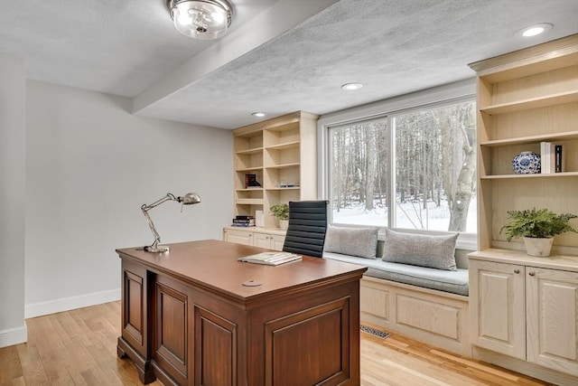 office space featuring light hardwood / wood-style flooring