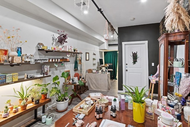 dining space featuring hardwood / wood-style flooring