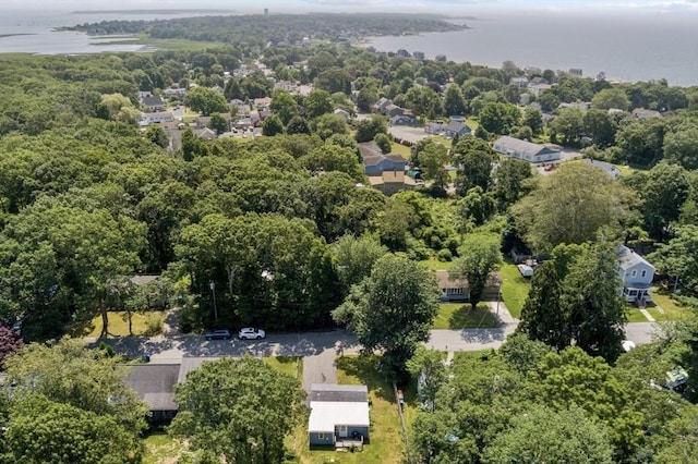 12 Day St, Fairhaven, MA 02719 - aerial view of property's location featuring a large body of water and a heavily wooded area