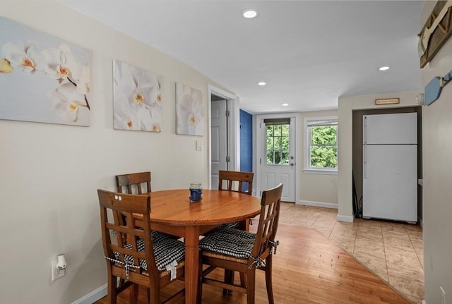 12 Day St, Fairhaven, MA 02719 - dining area featuring recessed lighting and light wood-type flooring