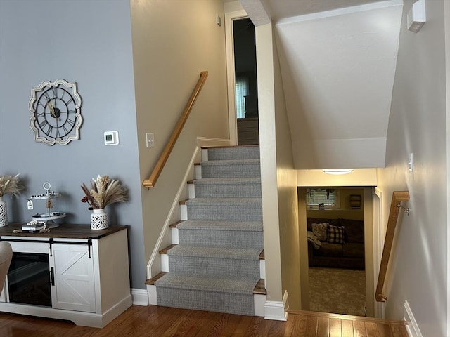 882 Brockton Ave Unit 10, Abington, MA 02351 - staircase with wood finished floors and baseboards