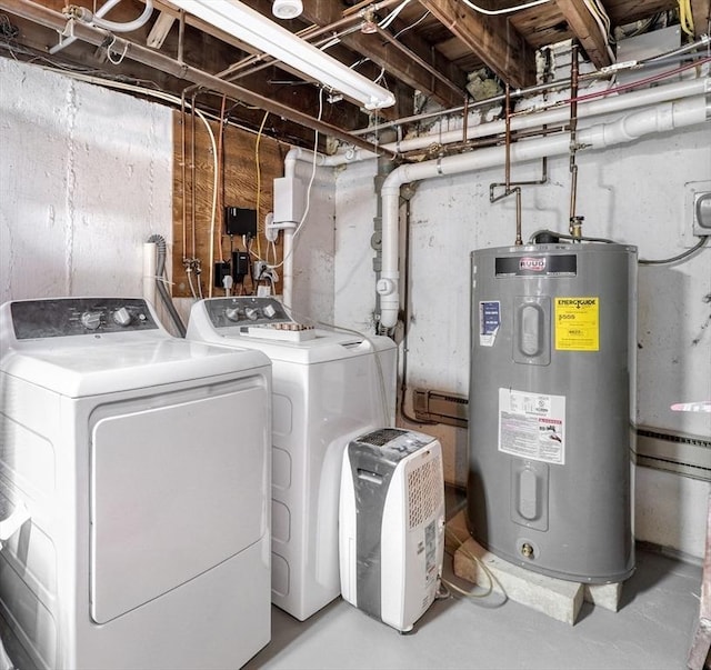 50 Lake St Unit B, Winchester, MA 01890 - laundry room with electric water heater and separate washer and dryer