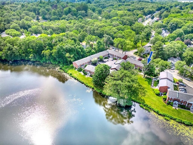 50 Lake St Unit B, Winchester, MA 01890 - bird's eye view of a nearby body of water and a heavily wooded area