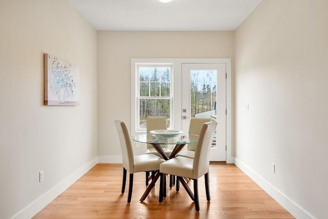 dining area featuring light hardwood / wood-style floors