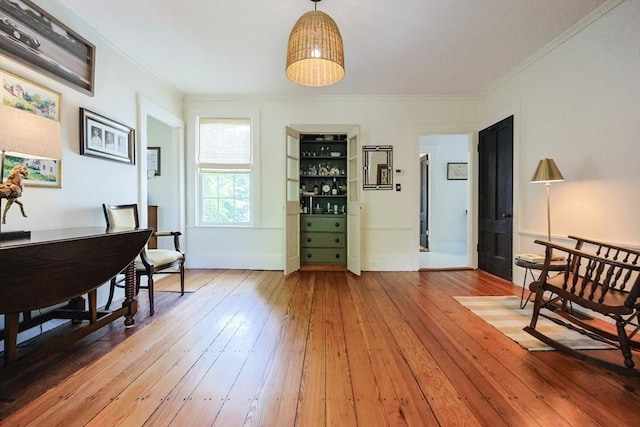 193 Main St, Medway, MA 02053 - foyer entrance featuring hardwood / wood-style flooring and crown molding