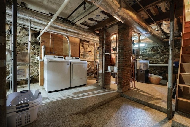 193 Main St, Medway, MA 02053 - unfinished basement with independent washer and dryer