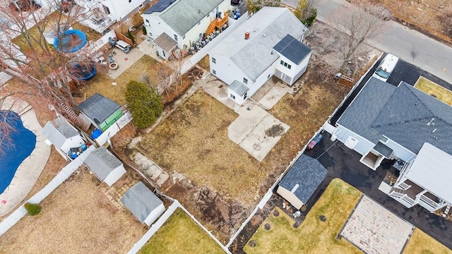 drone / aerial view with a residential view