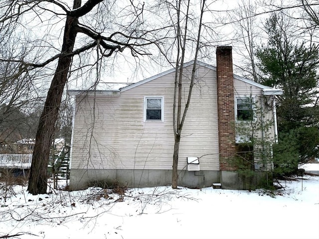 view of snowy exterior