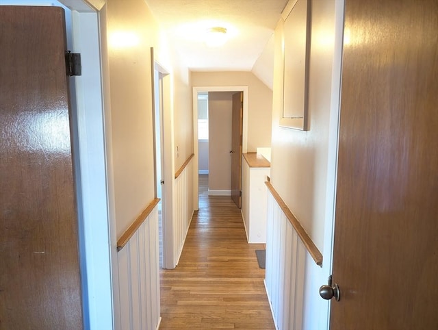 hallway featuring light wood-type flooring