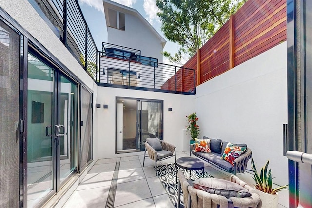 133 Charles St Unit 133, Cambridge, MA 02141 - view of patio / terrace with a balcony and outdoor lounge area