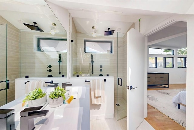 133 Charles St Unit 133, Cambridge, MA 02141 - full bath featuring a stall shower and double vanity