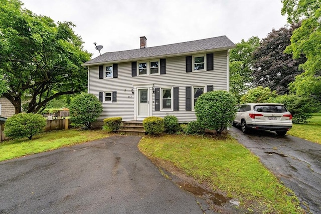 267 Maple St, East Longmeadow, MA 01028 - colonial house with a chimney and asphalt driveway