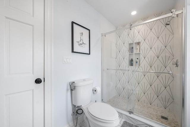 202 Middlesex Ave Unit 2, Medford, MA 02155 - full bath with a shower stall, toilet, and recessed lighting