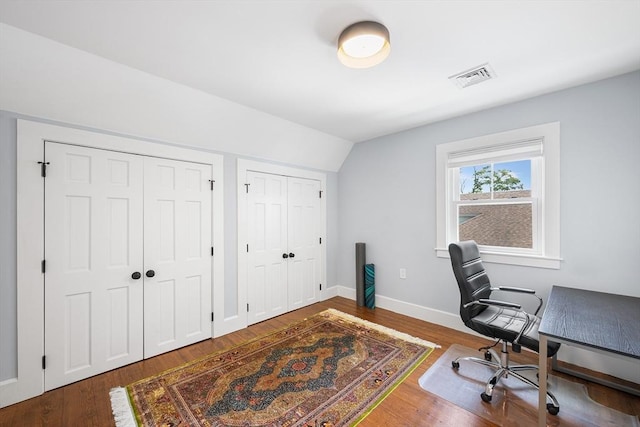 202 Middlesex Ave Unit 2, Medford, MA 02155 - office space featuring wood finished floors, baseboards, and vaulted ceiling