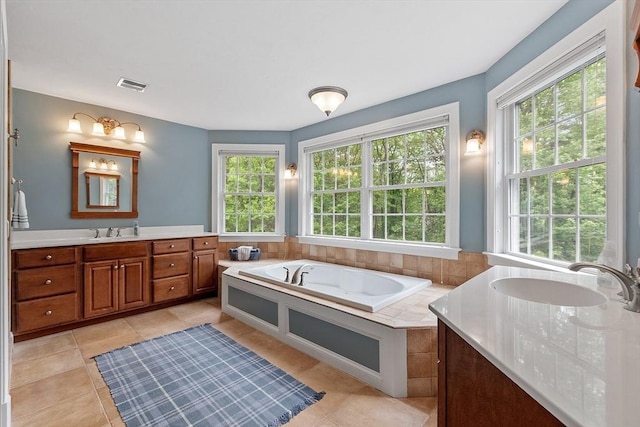 51 Drumlin Hill Rd, Bolton, MA 01740 - bathroom featuring vanity, a bath, and tile patterned flooring