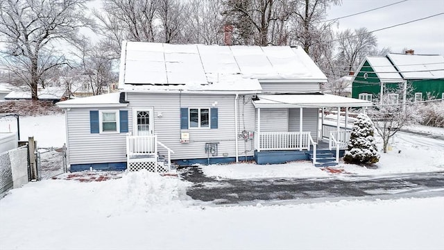 view of front facade featuring covered porch