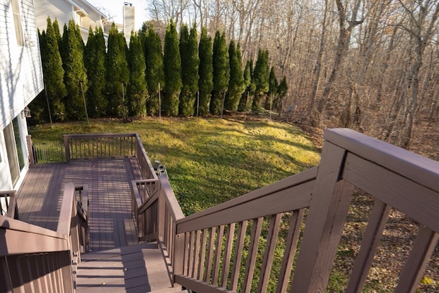 deck with a lawn