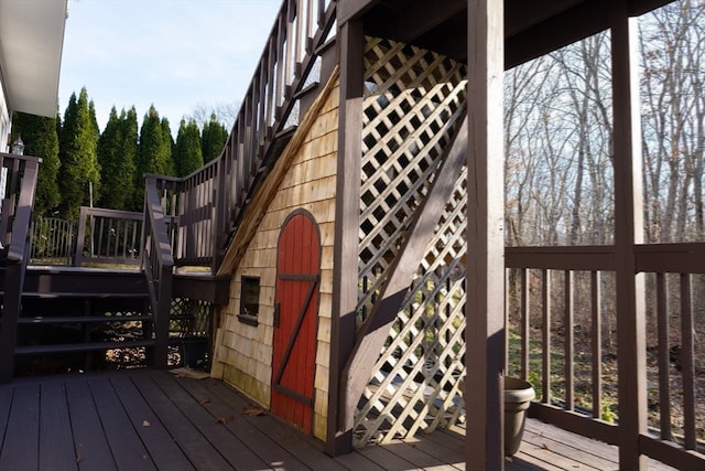 view of wooden deck