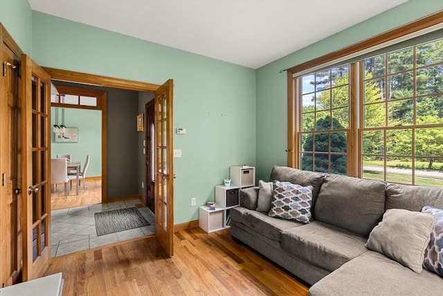 294 Cardinal Way, Northampton, MA 01062 - living area with wood finished floors and french doors
