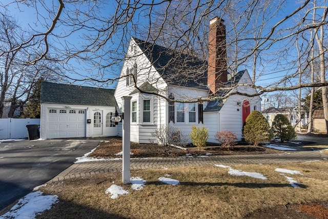 view of front of home with a garage