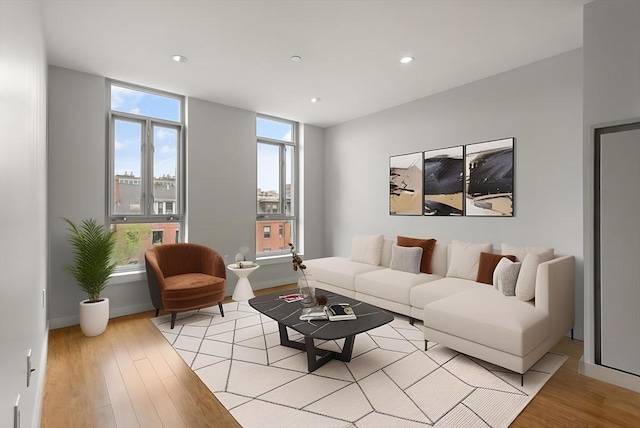691 Massachusetts Ave Unit 507, Boston, MA 02118 - living room with light wood-type flooring and recessed lighting