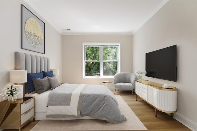 188 Newton Unit 6, Boston, MA 02135 - bedroom with ornamental molding and wood finished floors