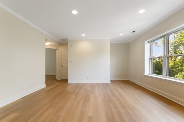188 Newton Unit 6, Boston, MA 02135 - empty room with plenty of natural light, ornamental molding, light wood-style flooring, baseboards, and recessed lighting