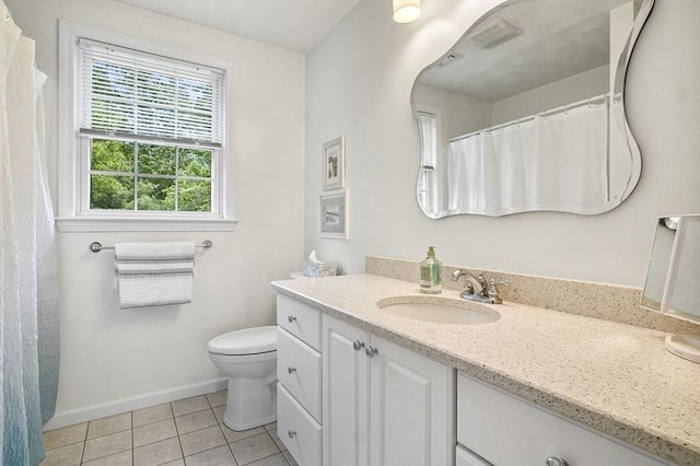 155 Burlington St, Woburn, MA 01801 - bathroom with vanity, tile patterned floors, baseboards, and toilet