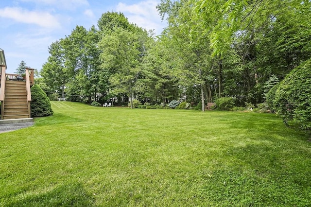 155 Burlington St, Woburn, MA 01801 - view of grassy yard with stairs