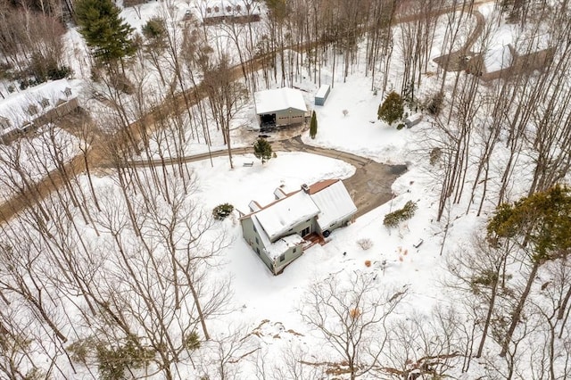 view of snowy aerial view