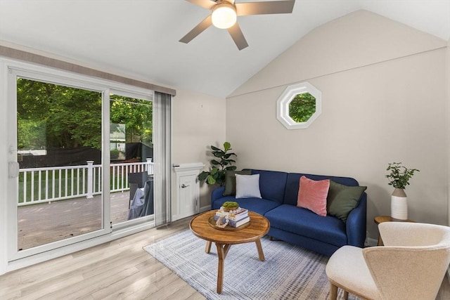 31 Webster St, Randolph, MA 02368 - living area with a ceiling fan, light wood-style floors, and lofted ceiling