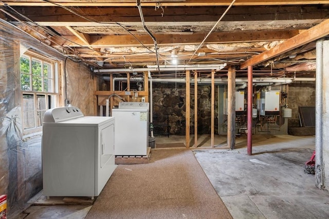 6 River St, Salem, MA 01970 - below grade area with separate washer and dryer and water heater