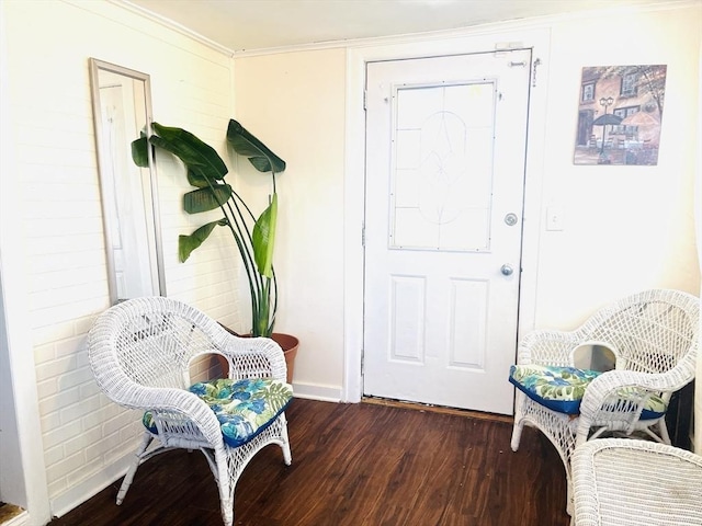 173 Brookway Rd, Boston, MA 02131 - living area with wood finished floors, ornamental molding, and baseboards