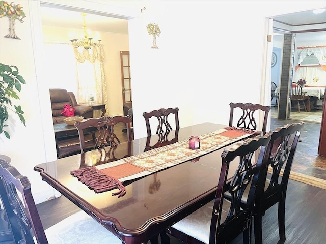 173 Brookway Rd, Boston, MA 02131 - dining room with a chandelier and wood finished floors