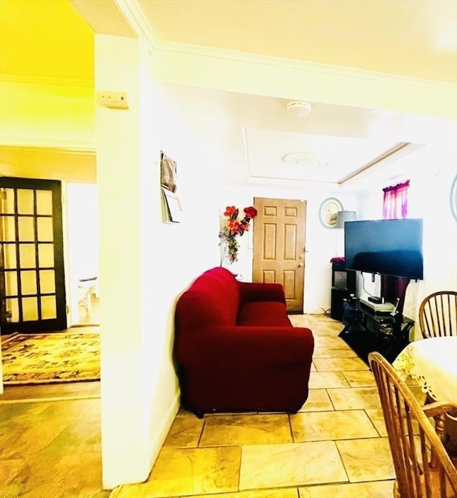 173 Brookway Rd, Boston, MA 02131 - living room featuring crown molding