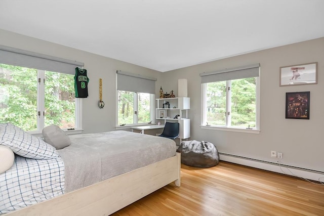 28 Smithshire Ests, Andover, MA 01810 - bedroom with a baseboard heating unit and wood finished floors