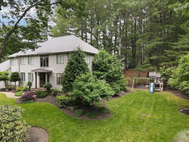 28 Smithshire Ests, Andover, MA 01810 - view of front of home featuring a playground and a front yard