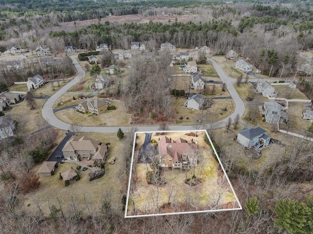 7 Buckhide Rd, Windham, NH 03087 - aerial view of residential area with property parcel outlined