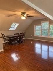 769 Federal St, Belchertown, MA 01007 - bonus room featuring wood finished floors, plenty of natural light, vaulted ceiling, and a skylight