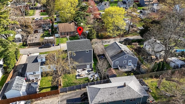 bird's eye view with a residential view