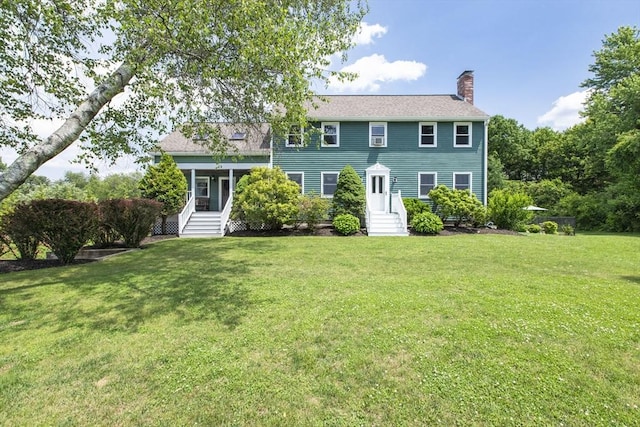 2 Harding Rd, Medway, MA 02053 - colonial-style house with a chimney and a front yard